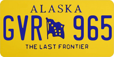 AK license plate GVR965