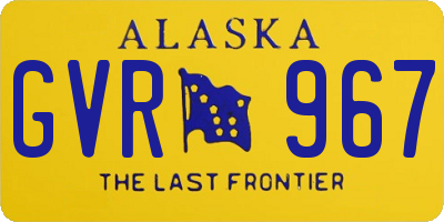 AK license plate GVR967