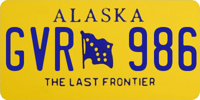 AK license plate GVR986