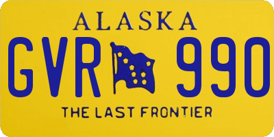 AK license plate GVR990