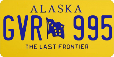 AK license plate GVR995