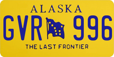 AK license plate GVR996