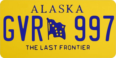 AK license plate GVR997