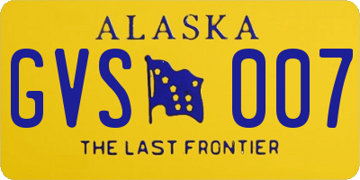 AK license plate GVS007