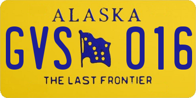 AK license plate GVS016