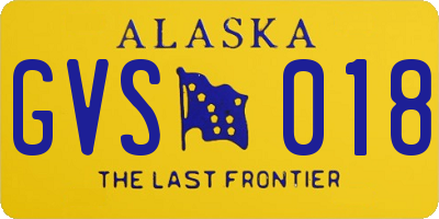 AK license plate GVS018