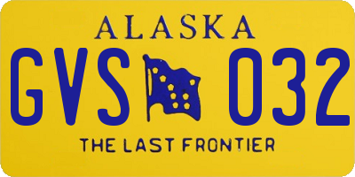 AK license plate GVS032