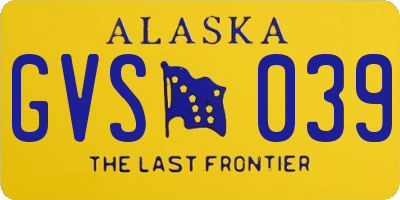 AK license plate GVS039