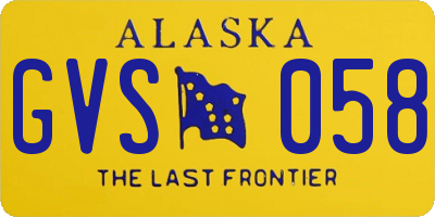 AK license plate GVS058