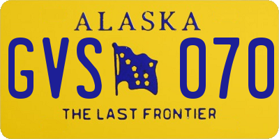AK license plate GVS070