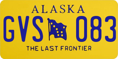 AK license plate GVS083