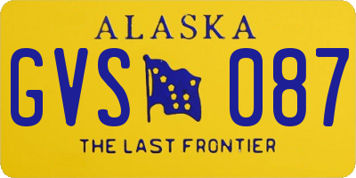 AK license plate GVS087
