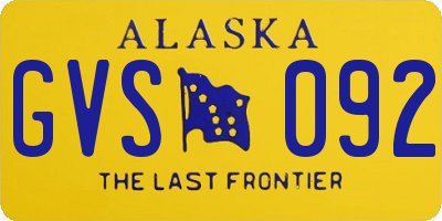 AK license plate GVS092
