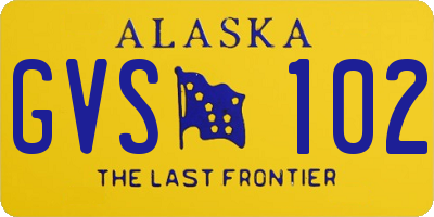 AK license plate GVS102