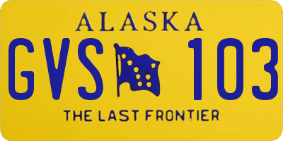 AK license plate GVS103