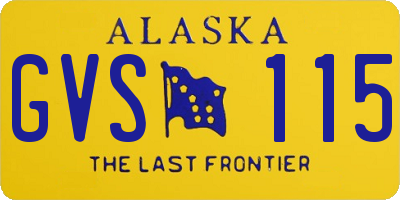 AK license plate GVS115