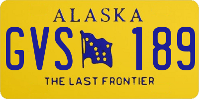 AK license plate GVS189