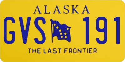 AK license plate GVS191