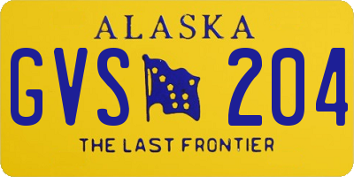 AK license plate GVS204