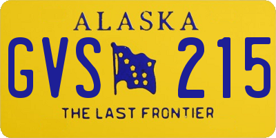 AK license plate GVS215