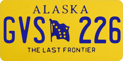 AK license plate GVS226