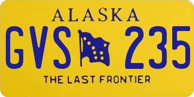 AK license plate GVS235