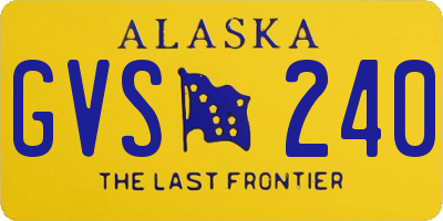 AK license plate GVS240