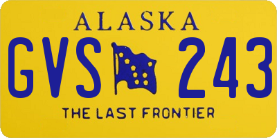 AK license plate GVS243