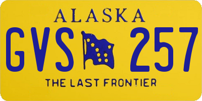 AK license plate GVS257