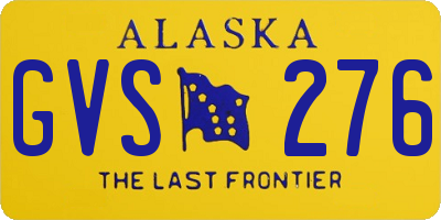 AK license plate GVS276