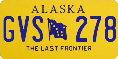 AK license plate GVS278