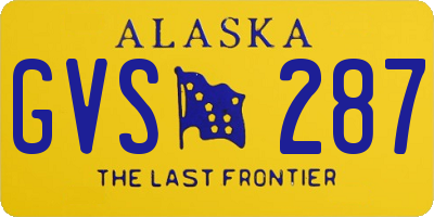 AK license plate GVS287