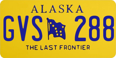 AK license plate GVS288