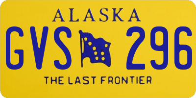 AK license plate GVS296