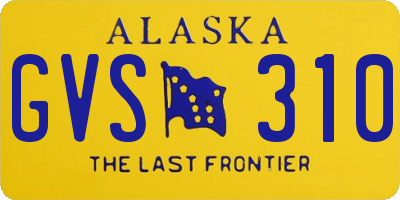 AK license plate GVS310