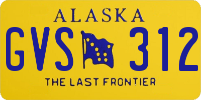 AK license plate GVS312