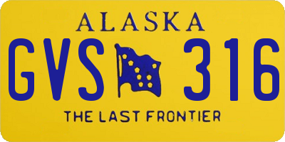 AK license plate GVS316