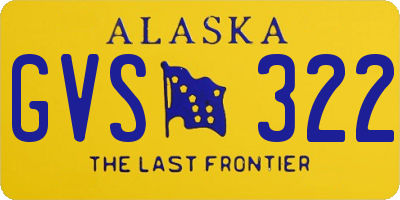 AK license plate GVS322