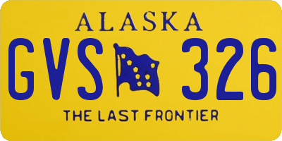 AK license plate GVS326