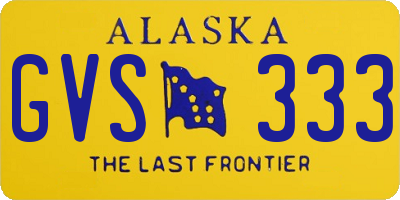 AK license plate GVS333