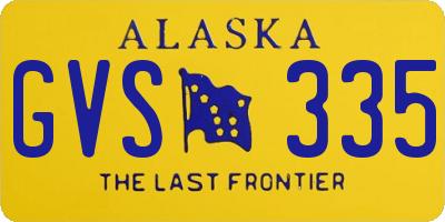 AK license plate GVS335