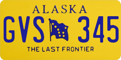 AK license plate GVS345