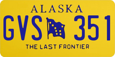 AK license plate GVS351