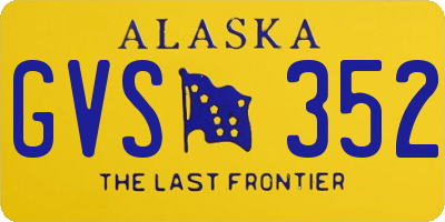 AK license plate GVS352