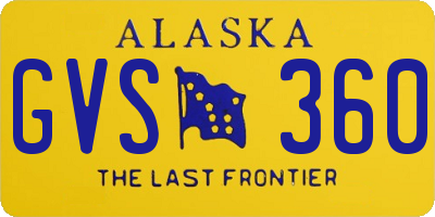 AK license plate GVS360