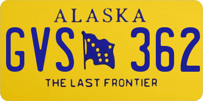 AK license plate GVS362