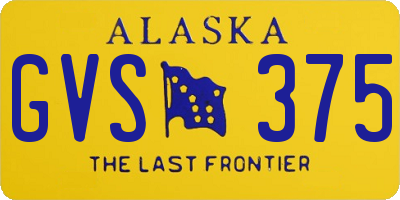 AK license plate GVS375