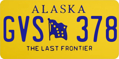 AK license plate GVS378