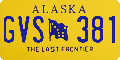 AK license plate GVS381