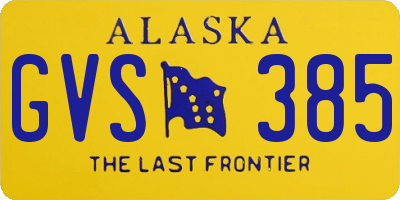 AK license plate GVS385